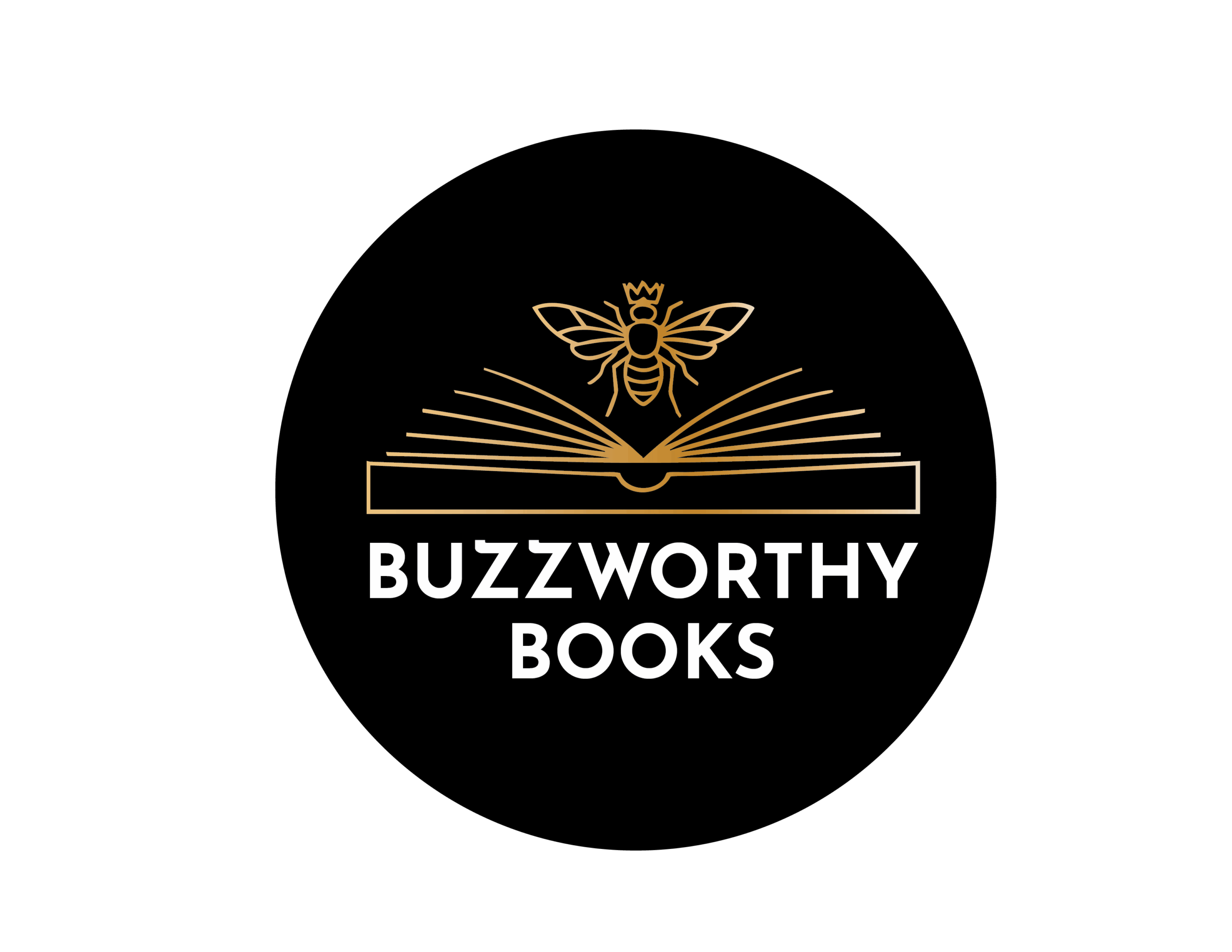 Queen Bee centered above an open book Buzzworthy Books